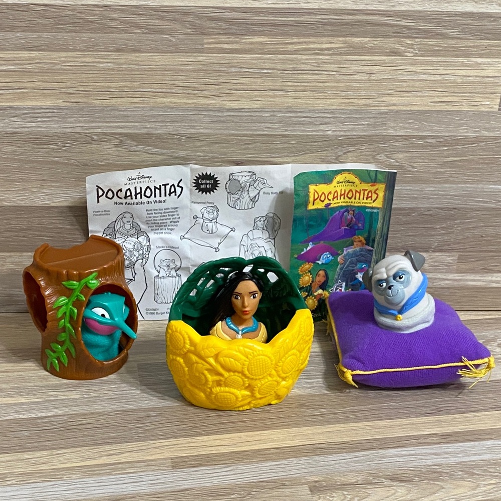 Disney Pocahontas Figurine Trio puppets vintage Disney